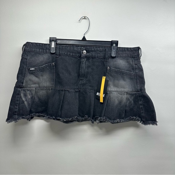 NWT MINGA London NYA BLACK PLEATED MINI SKIRT 38” size 14 - Picture 3 of 9